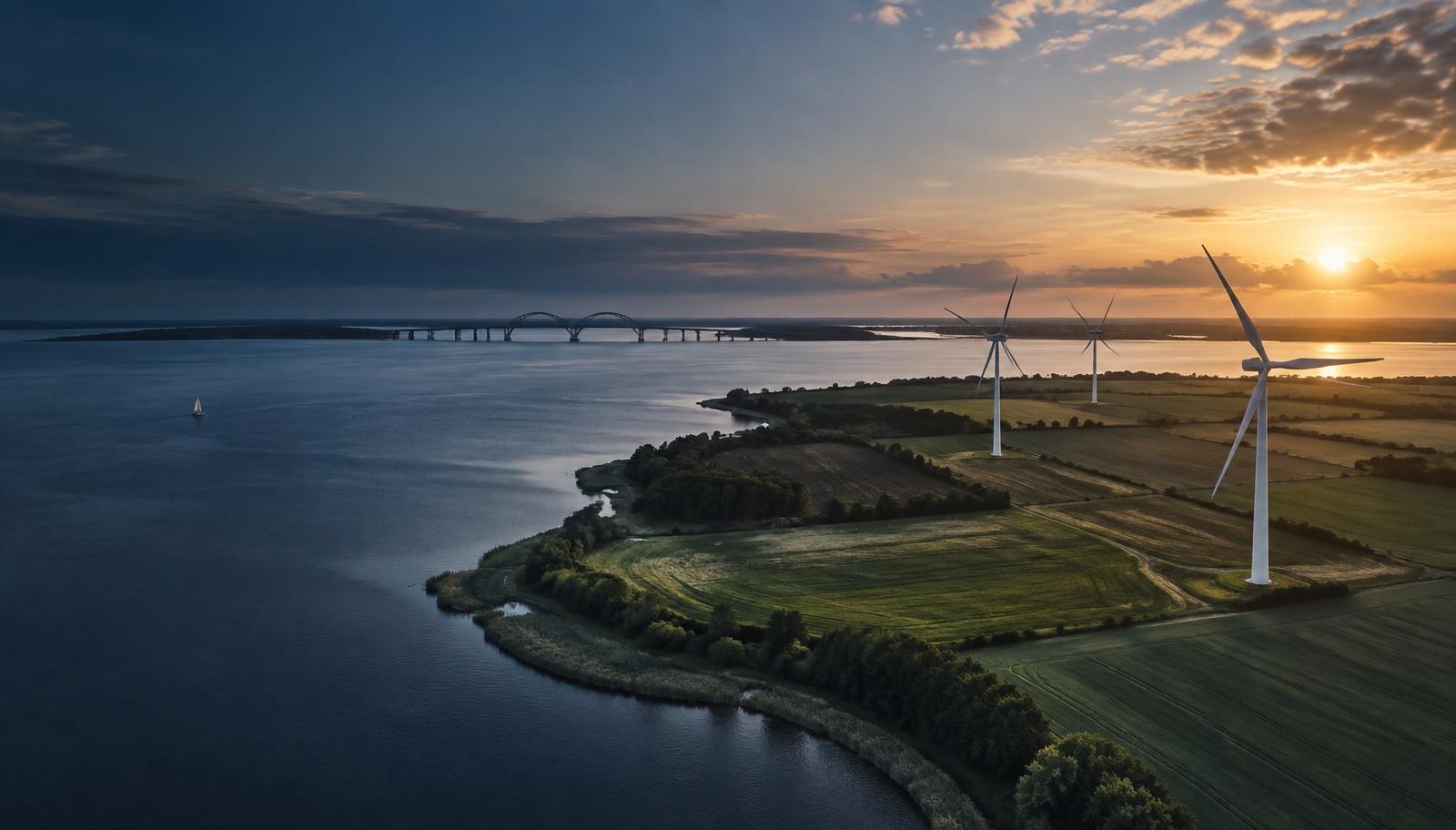 Windenergie in norddeutscher Küstenlandschaft
